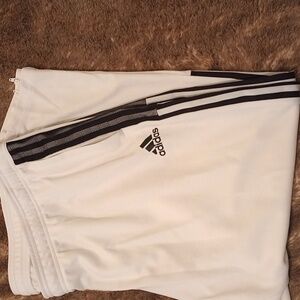 Adidas Mens White Track Pant with Black Stripes
